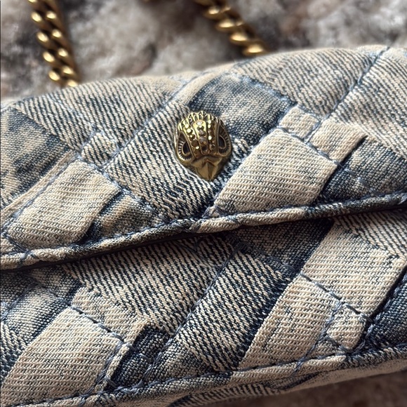 Kurt Geiger Blue and Gold Mini Quilted Bag - Picture 3 of 7